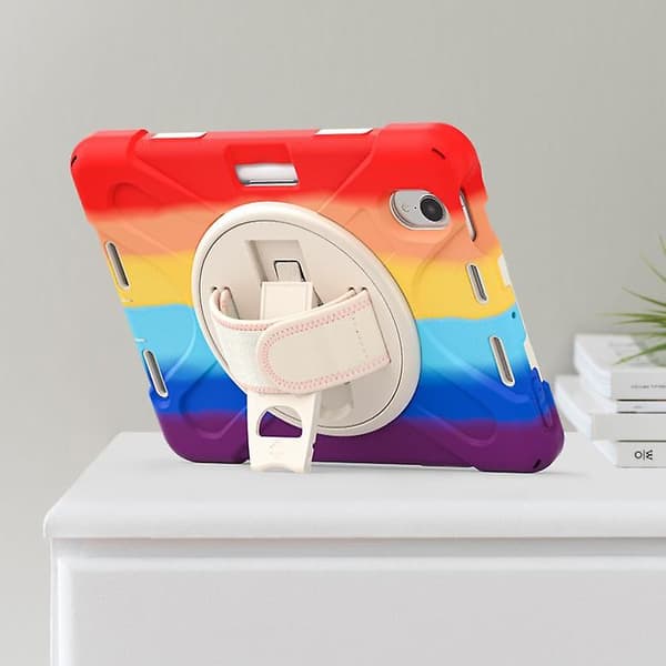 [LCS] Ipad Mini 6:e generationen 2021 Bärande skyddsfodral med axelrem Rainbow
