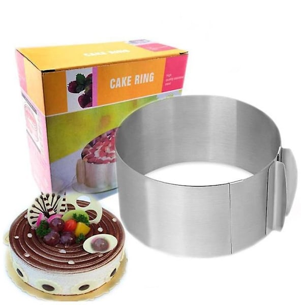 1 st Utdragbar Mousse Ring i Rostfritt Stål, Bakverktygsset, Kakform, Justerbar Storlek