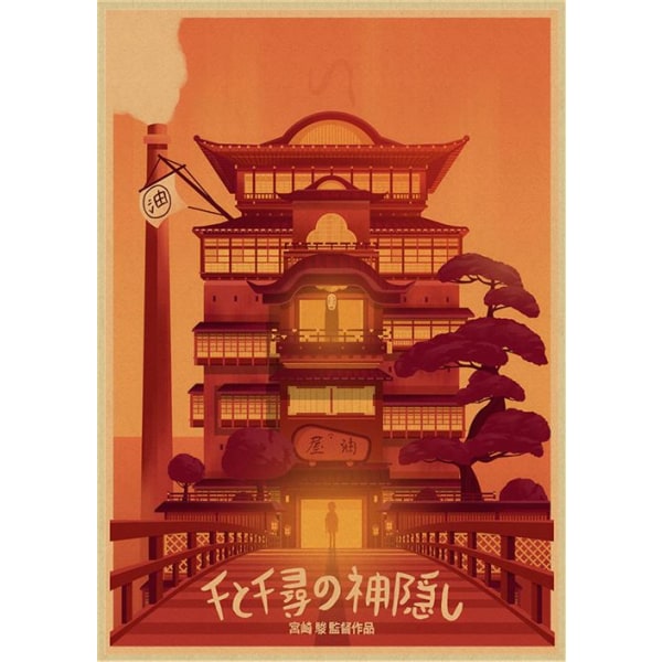 Spirited Away Filmaffisch Japanska Hayao Miyazaki Anime Decora