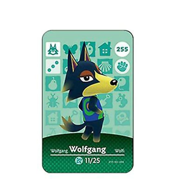 Nfc-spelkort för djurpassering,ch Amiibo Wii U-255 Wolfgang