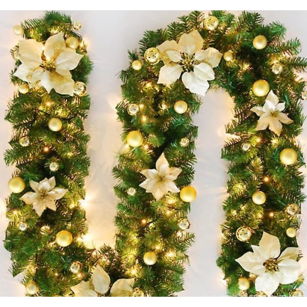 Julekrans med lys for julebryllupsfestdekorasjon gold with LED