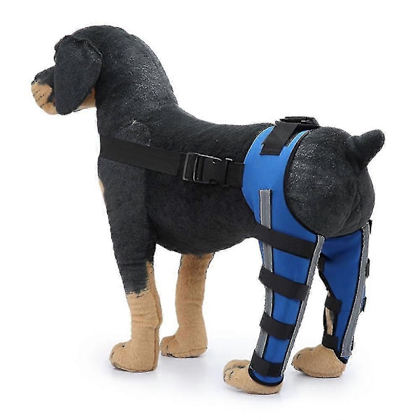 1 par hundebagbensstøtte til heling af hundebenssår, forebygger ledbåndsskader og forstuvninger, kæledyrshund ledbind refleksblå S Reflective Blue