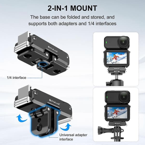 Til DJI Osmo Nano PULUZ Magnetisk Metal Quick Release Base Mount (Sort) Black