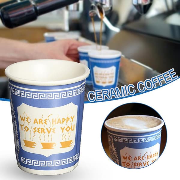[LCS]100/300ml Keramisk Kopp Vi är glada att servera dig Kaffekopp för kök, kafé C