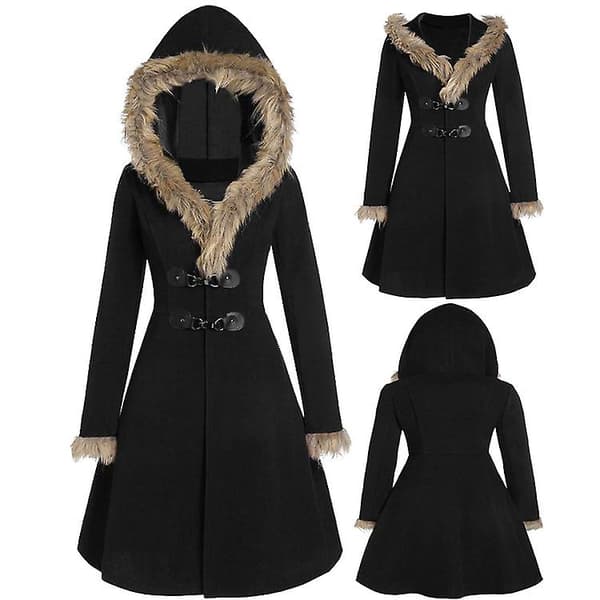 [LCS] Hettegenser for kvinner Vinter Tykk dunjakke black XL