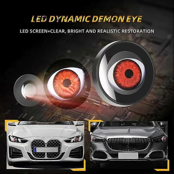 [LCS]LED Devil Eyes Bilfrontlykter Dekorasjon Devil Eye Lys LED Dynamisk Bil Motorsykkel SUV Frontlys Øye
