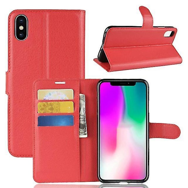 Samsung Galaxy A70 Stødsikkert Wallet Folio Læder Cover - Rød