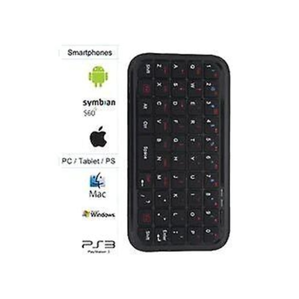 Qwert Mini Uppladdningsbart Trådlöst Bluetooth Tangentbord för iphone 6 6s plus ipad samsung