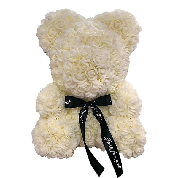 25cm/40cm Teddy Rosebjørn Valentinsdag Kvinner Gaver Kunstig Blomst Rosebjørn Juledekorasjon Til Hjemmet Cream 40cm