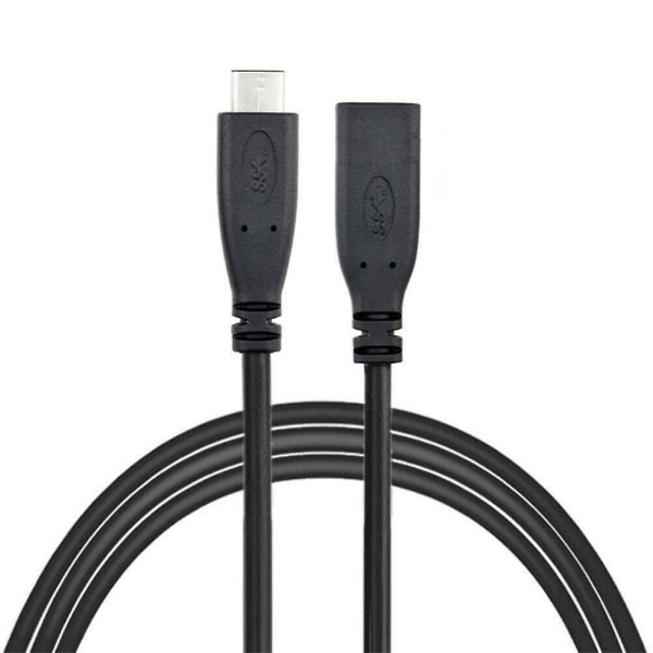 Nyt Type C Usb 3.1 Han til Usb-c Hun Forlænger Datakabel Forlængerledning Sort