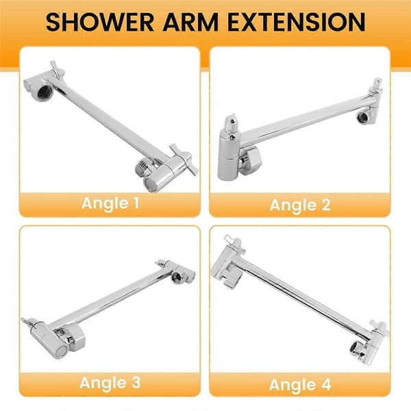 [LCS] Dusjarmforlenger, armhøyde dusjhode-arm, messing 9 tommer Silver