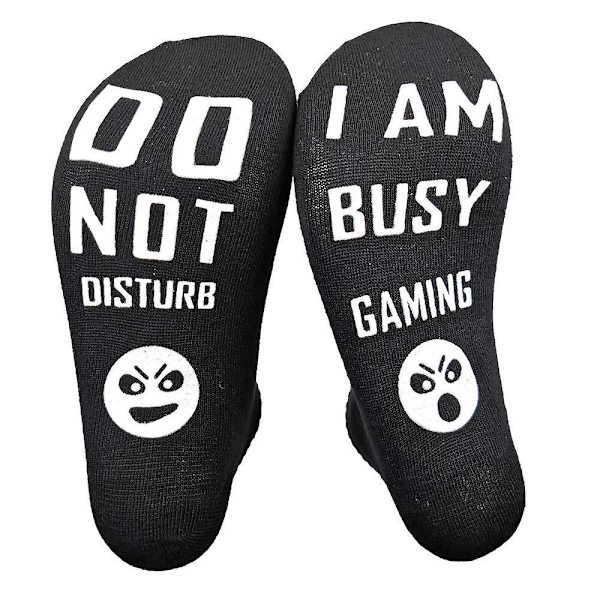 Sjove Bomuldsstrømper Forstyr Ikke Jeg Spiller Strømper Bløde Unisex Strømper Sjov Jul Fantastiske Gaver Til Gamer A