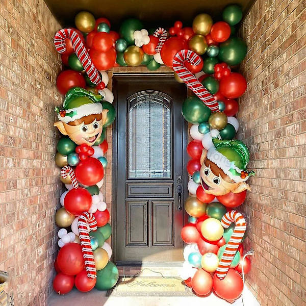 118 kpl Ilmapallokaari Seppele Sarja Joulupukki Ilmapallot Yhteensopiva Christin kanssa Christmas arch