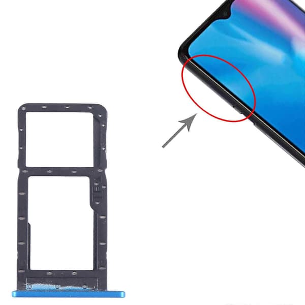 För Alcatel 1SE 2020 5030 SIM-kortfack + Micro SD-kortfack Blue