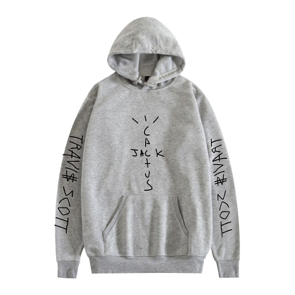 Travis Scott Unisex huvtröja för flicka Pojke Pullover hoodie för män kvinnor jul gray 2XL