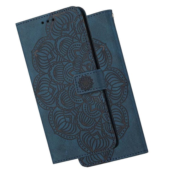 [LCS] För Samsung Galaxy S21+ 5G Mandala präglat flip-läderfodral Blue