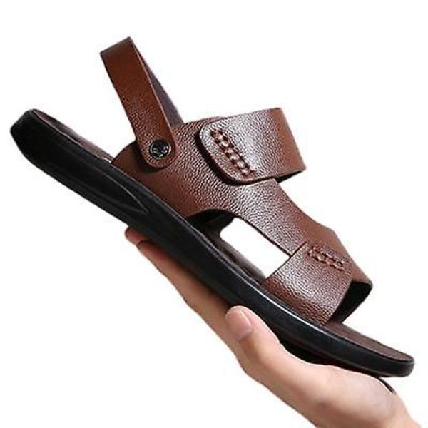 Herre Udendørs Sandaler, Casual Slippers, Dobbel-anvendelse Skridsikker brown 40