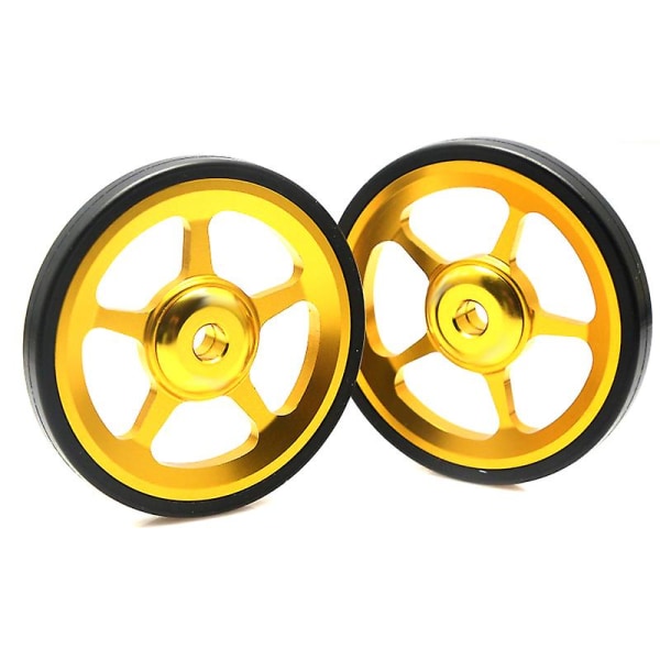 2 stk. Aluminium Legering Hjul Modifikationssæt Easy Wheel Til Brompton Gold