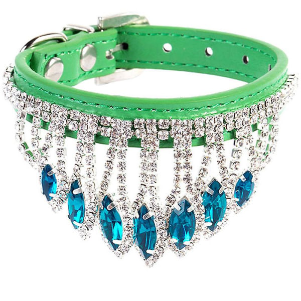 Hund Katt Rhinestones Smycken Halsband Hänge Justerbart Crystal Halsband, Pet Gift XS