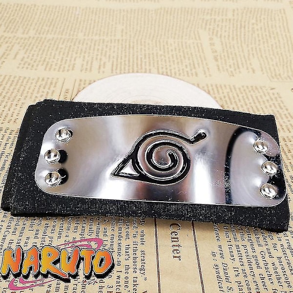 Naruto Pannebånd Med Cosplay Logo, Gullbelagt Ninja Hodeplagg G