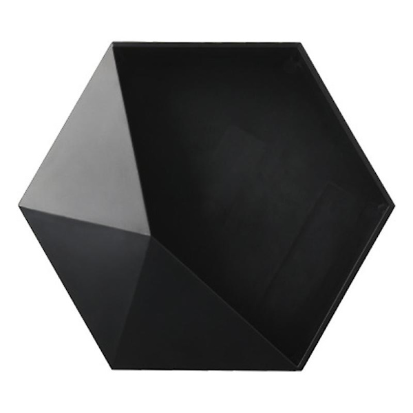 Geometrisk sekskantet opbevaringshylde nordisk vægbeslag flydende hylde display stand potteholder Black
