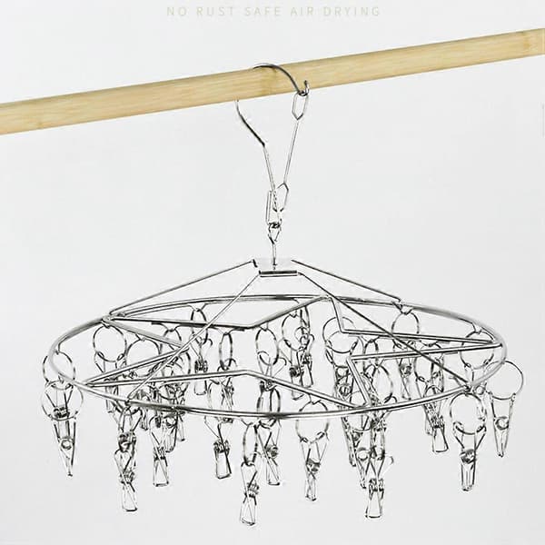 [LCS] 1 pc. Round Star-shaped Hanger Socks Hanging Rack Underwear Drying Rack Multi-use Laundry Rack for Home (32 Clips)