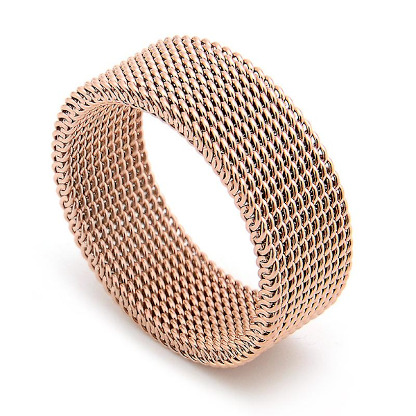Titanium Stål Myke Mesh Ringer Titanium Stål Herre og Dame Silver 6