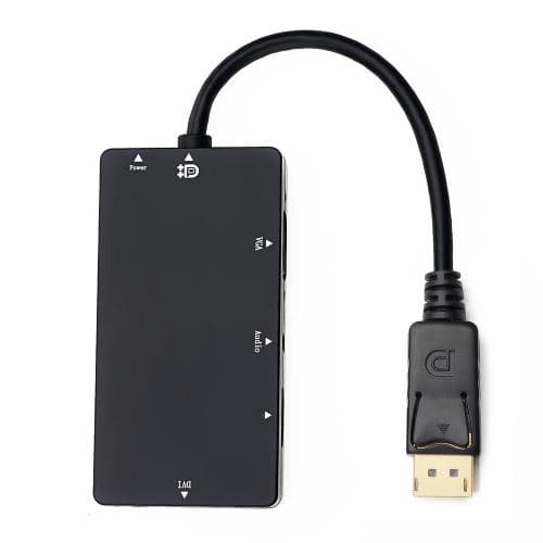 [LCS] 4-i-1 DisplayPort DP til VGA DVI HDMI Audio USB-adapterkonverter