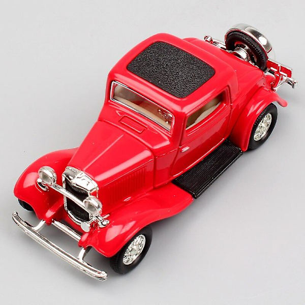 1:43 Skala Liten Ford Model B 18 Klassisk Tre Fönster Deluxe Coupe Metall Diecast Modell Bil Present Leksak 1932 För Barn Pojke