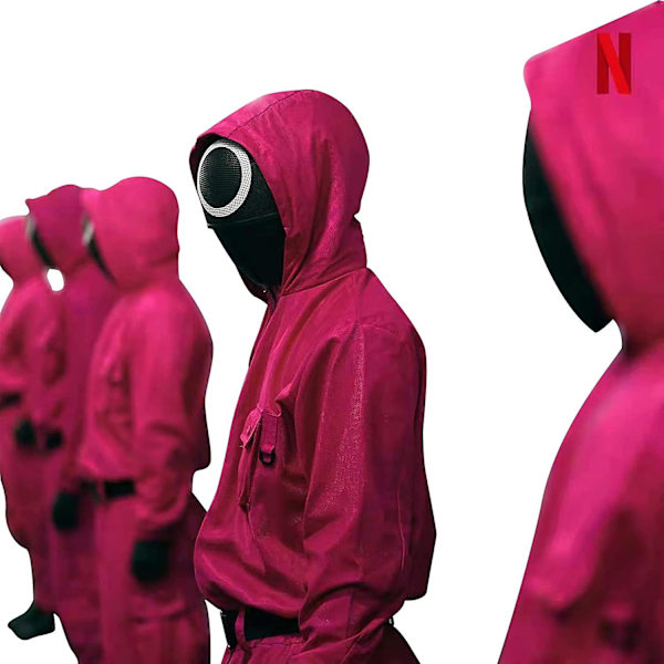 Tv Squid Game Musta Naamio Cosplay Pyöreä Kuusi Neliö Ympyrä Kolmio Kypärä Naamiot Halloween Juhlatarvikkeet