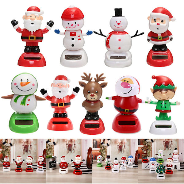 Soldriven Dansande Prydnad Julgran Snögubbe Jultomte Älg Gungande Animerad Dansare Leksak H