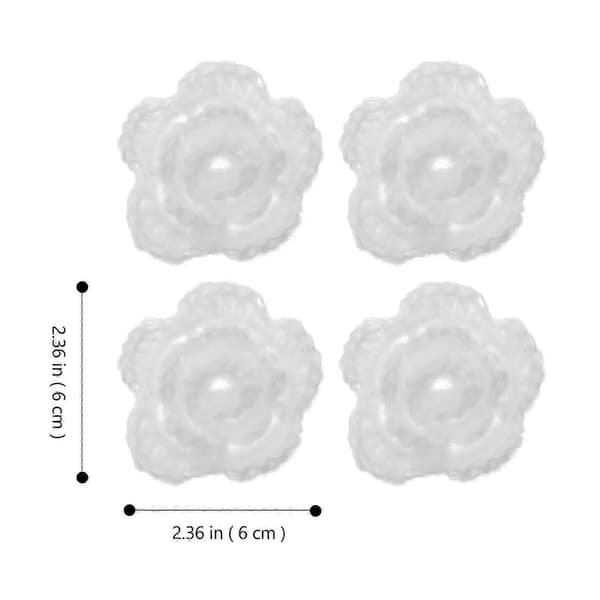 Håndværkstilbehør 12 stk. Hæklede Blomsterpynt til Taskedekoration DIY-projekter Hvid Blomsterform Håndlavet Design