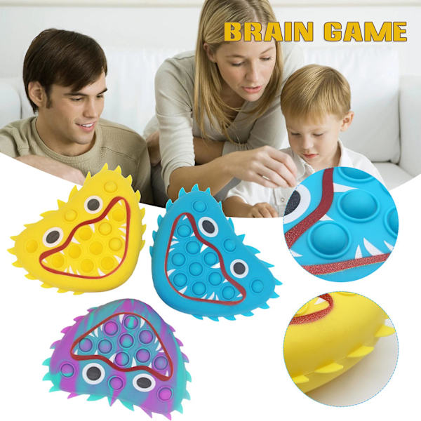 Poppy Playtime Tryck Bubbla Fidget Leksak Portabel Silikon Dekompressionsleksaker Tänkande Träningspussel Blue