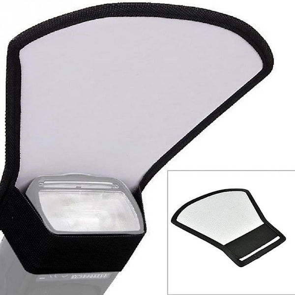 Svart + Vit Systemkamerablixt Reflektor Kupol Ljus Diffusorplatta Mjuk Mask Silver Reflekterande Paneler