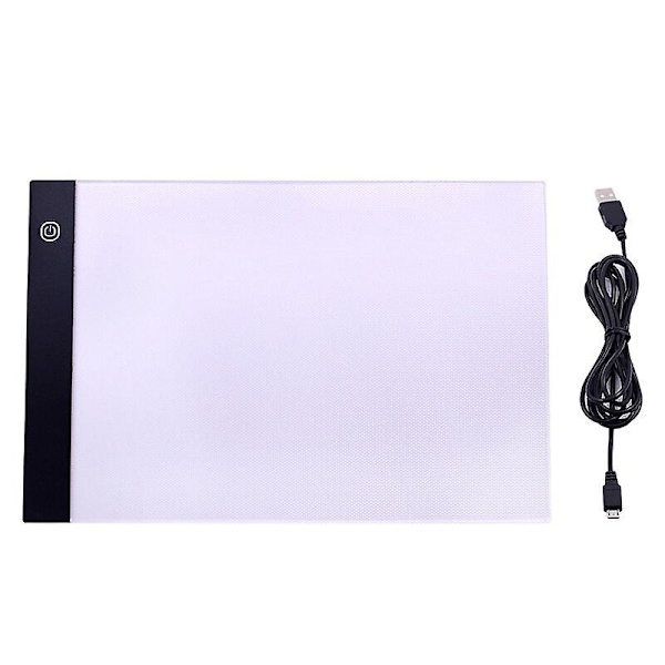 Kolmitasoinen himmennys A4 LED -piirtoalusta digitaalinen alusta USB-tabletti valoalusta kopiointilevy elektroninen taide graafinen maalaus Wacom-alusta Black