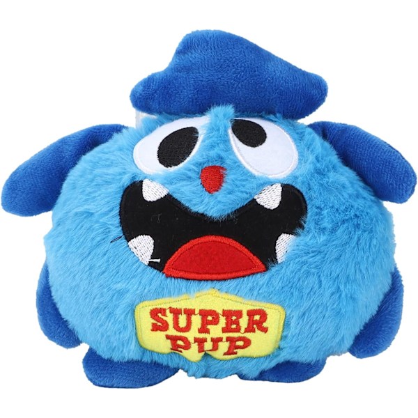 Elektrisk flipperspillmaskin for hunder, tegneseriemonster, leende hund, vibrerende lyd, plysj, motorisert underholdning, interaktivt kjæledyrleketøy Deep Blue Superman