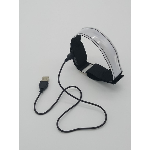 2 stk. Oppladbart LED Armbånd | LED Løpelys med Høy Synlighet for Løpere | Reflekterende Løpeutstyr Lysende Armbånd color