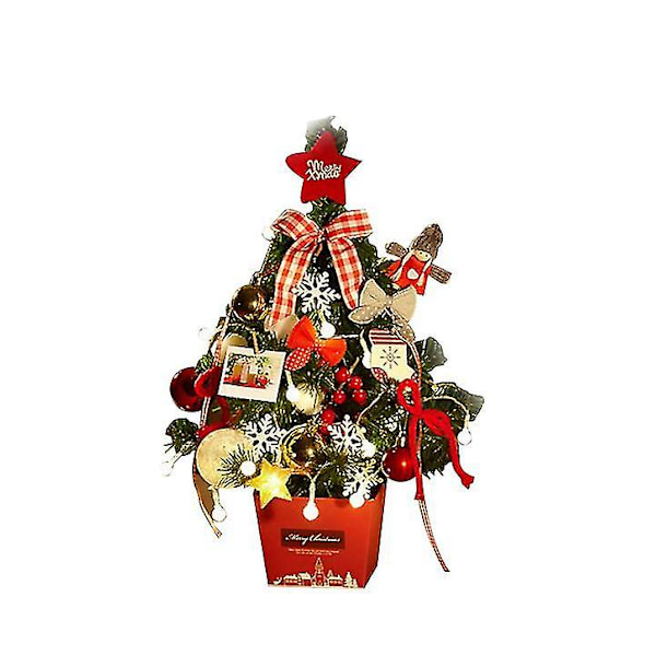 Mini Kunstigt Juletræ til Skrivebord 45cm Julepynt RED