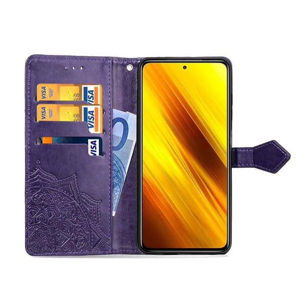 [LCS] Mandala Blomsterpreget Deksel til Xiaomi Poco X3 NFC Purple