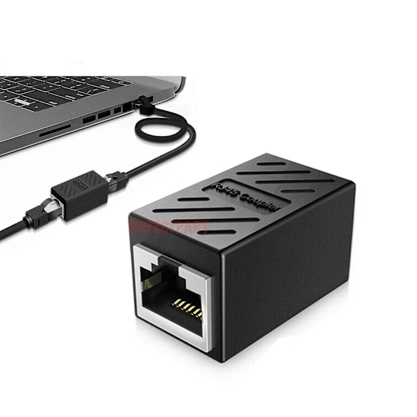 2 stk. Rj45 Inline Kobler Cat7/cat6/cat5e Ethernet Nettverkskabel Skjøtekontakt