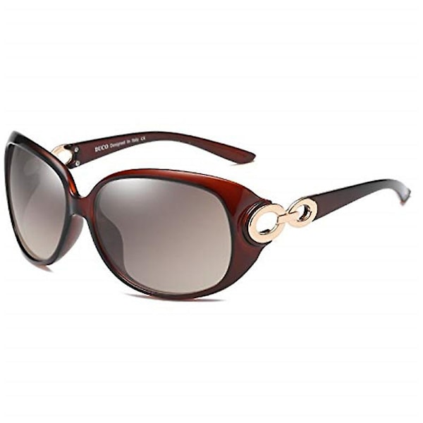 Dame Uv400 Klassiske Stjerne Polariserte Solbriller Dark brown