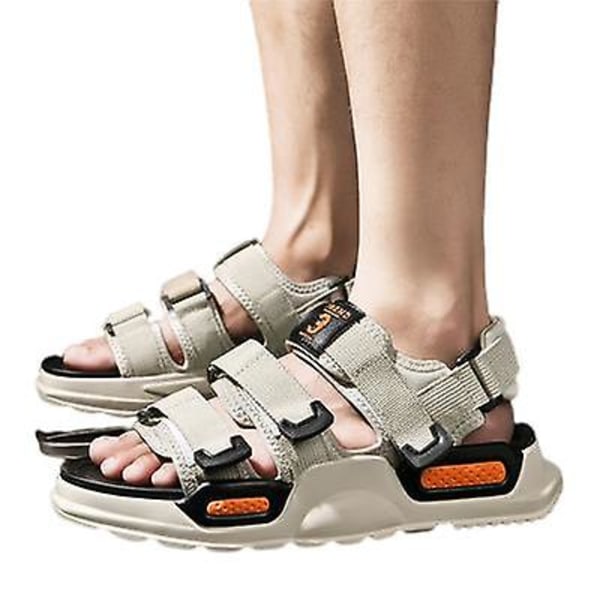 Nya Andningsbara Sandaler och Tofflor för Män Beige 41