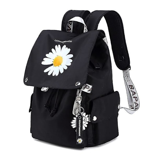 Vattentäta skolväskor med blomstermönster (Svart Gul)