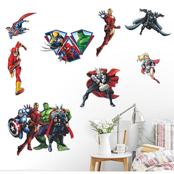 Avengers Iron Man Spider-Man Superman Hulk Väggdekorationer för Sovrum