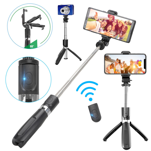 Bluetooth Selfie Stick Stativ Mobiltelefon Stativ