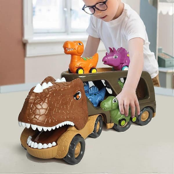 [LCS] Børne dinosaurformede billegetøjssæt køretøjslegesæt skub til at glide lydlysdesign
