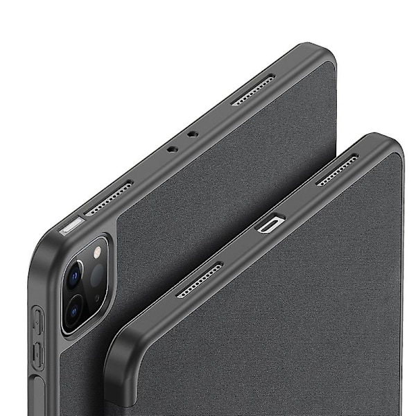 Fodral för Ipad Pro 12.9 2021 5:e generationen med pennhållare och automatisk sömn/väckning Black
