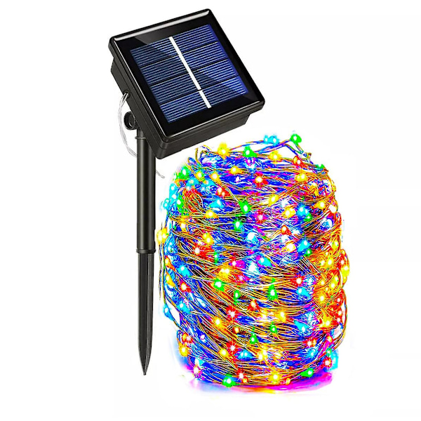 50/100/200 LED Solcelle Lys Udendørs Lampe Lysstreng Til Ferie Julefest Vandtæt Have Multicolor