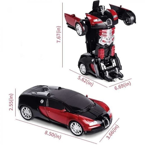 Kauko-ohjattava Muuntautuva Auto Robotti Lelu Red