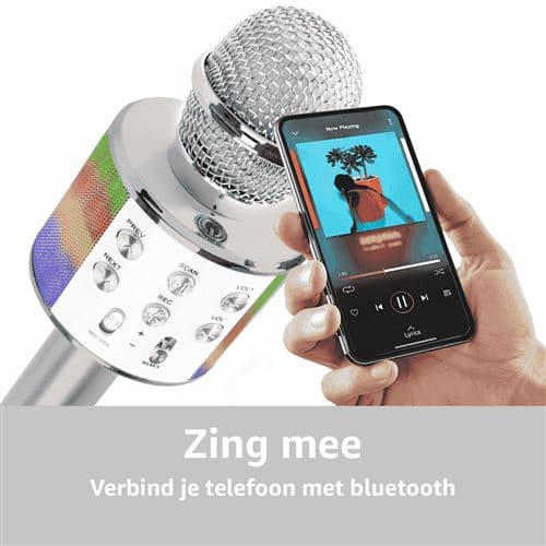[LCS]Max Km15s - Langaton Bluetooth Karaoke Mikrofoni Led-valolla